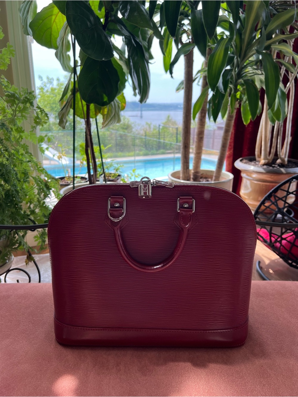 Louis Vuitton Burgundy Top-Handle Satchel